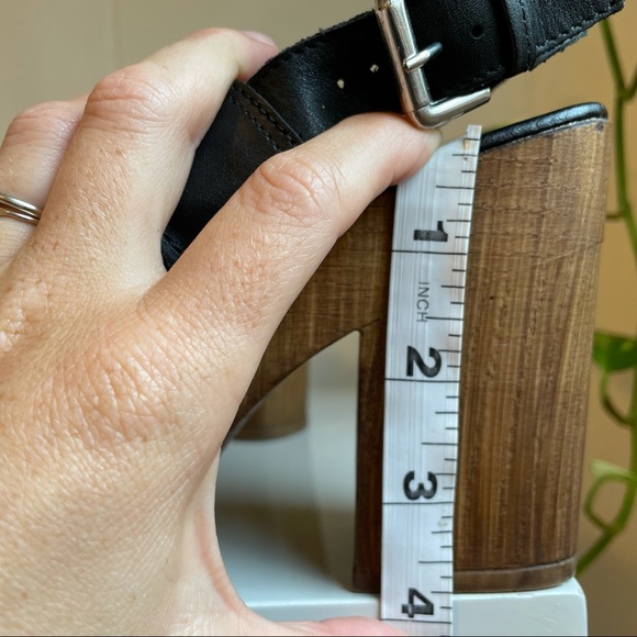 Topshop Black Leather Peep Toe Platforms - Picture 8 of 8